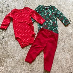 3/ $15 Baby Girl 9M Christmas Bundle